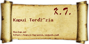Kapui Terézia névjegykártya